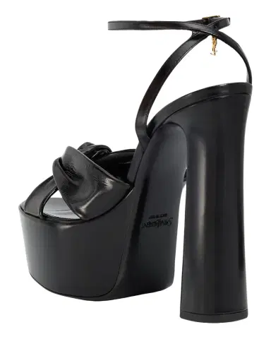 Saint Laurent 85mm BB Splendor Leather Platform Sandals | Thumbnail 1 Saint Laurent 85mm BB Splendor Leather Platform Sandals | Thumbnail 1