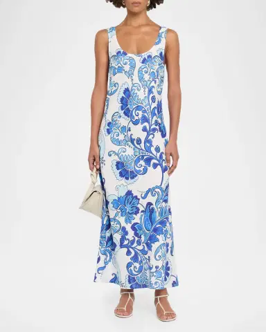 Johnny Was Floral Bias-Cut Linen Maxi Dress | Thumbnail 3 Johnny Was Floral Bias-Cut Linen Maxi Dress | Thumbnail 3