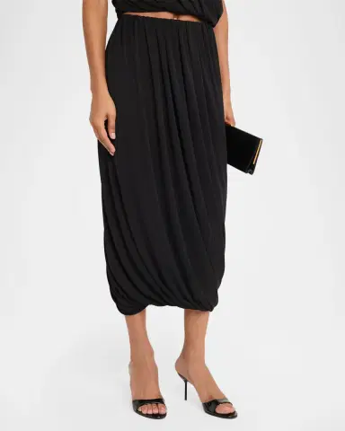 Cinq à Sept Calden Draped Midi Skirt | Thumbnail 3 Cinq à Sept Calden Draped Midi Skirt | Thumbnail 3