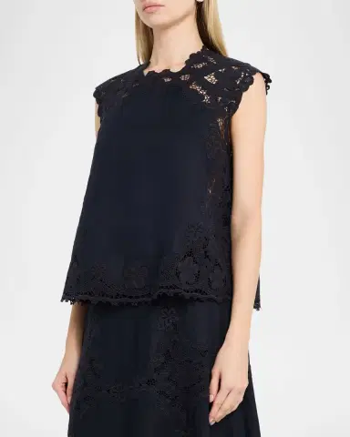 Ulla Johnson Amelie Embroidered Linen-Blend Top | Thumbnail 3 Ulla Johnson Amelie Embroidered Linen-Blend Top | Thumbnail 3