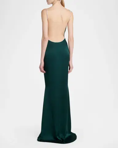 Tom Ford Metallic-Trim Open-Back Evening Gown | Thumbnail 2 Tom Ford Metallic-Trim Open-Back Evening Gown | Thumbnail 2