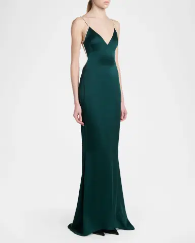 Tom Ford Metallic-Trim Open-Back Evening Gown | Thumbnail 3 Tom Ford Metallic-Trim Open-Back Evening Gown | Thumbnail 3