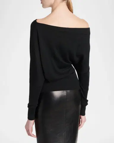 TOM FORD Boutique Wool-Silk Off-Shoulder Sweater | Thumbnail 2 TOM FORD Boutique Wool-Silk Off-Shoulder Sweater | Thumbnail 2