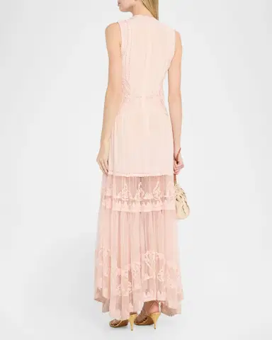 Ulla Johnson Floral Lace Silk Crepe De Chine Gown | Thumbnail 2 Ulla Johnson Floral Lace Silk Crepe De Chine Gown | Thumbnail 2
