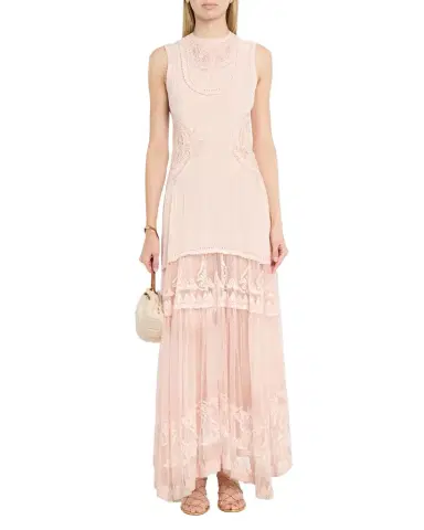 Ulla Johnson Floral Lace Silk Crepe De Chine Gown | Thumbnail 1 Ulla Johnson Floral Lace Silk Crepe De Chine Gown | Thumbnail 1