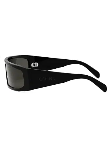 Celine Men's Bold 3 Dots 69MM Mask Sunglasses - Shiny Black Smoke | Thumbnail 4 Celine Men's Bold 3 Dots 69MM Mask Sunglasses - Shiny Black Smoke | Thumbnail 4