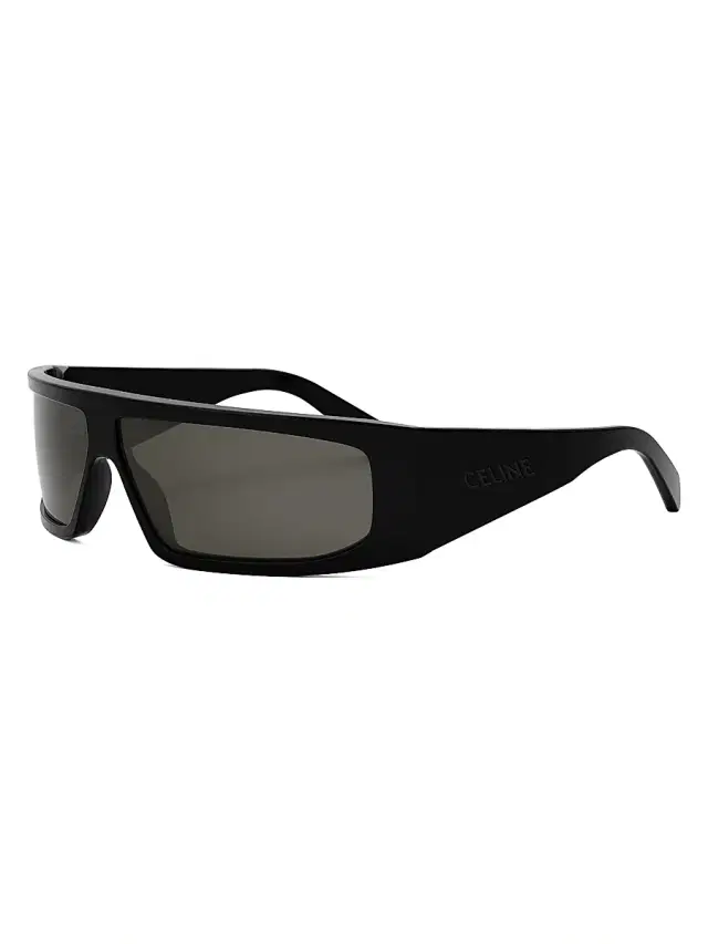 Men's Bold 3 Dots 69MM Mask Sunglasses - Shiny Black Smoke Men's Bold 3 Dots 69MM Mask Sunglasses - Shiny Black Smoke