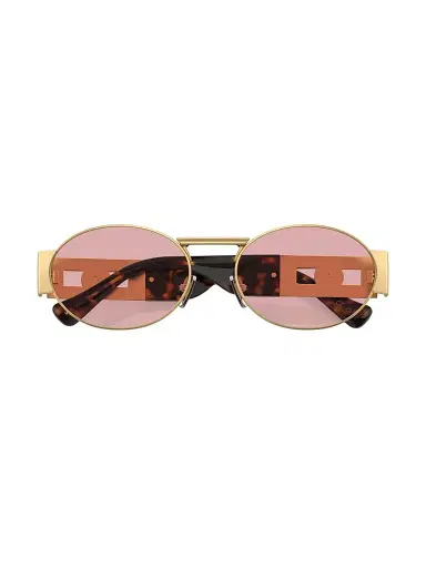 Versace Men's 56MM Oval Sunglasses - Matte Gold Pink | Thumbnail 6 Versace Men's 56MM Oval Sunglasses - Matte Gold Pink | Thumbnail 6