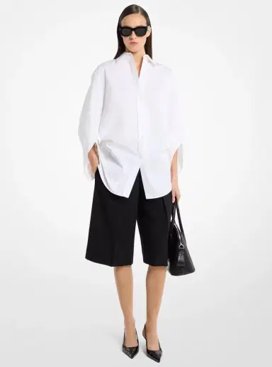Michael Kors Collection Keegan Cotton Poplin Shirt in | Thumbnail 2 Michael Kors Collection Keegan Cotton Poplin Shirt in | Thumbnail 2