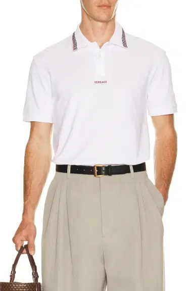Versace Polo Logo And Greca Embroidery | Thumbnail 1 Versace Polo Logo And Greca Embroidery | Thumbnail 1