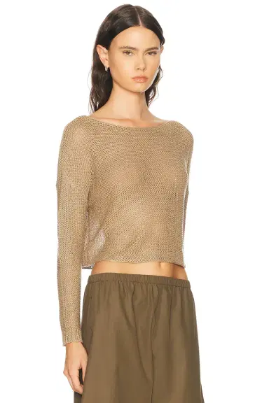 Enza Costa Linen Open Bateau Sweater | Thumbnail 3 Enza Costa Linen Open Bateau Sweater | Thumbnail 3