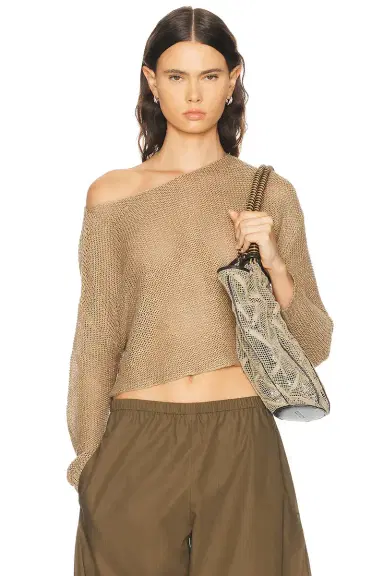 Enza Costa Linen Open Bateau Sweater | Thumbnail 1 Enza Costa Linen Open Bateau Sweater | Thumbnail 1