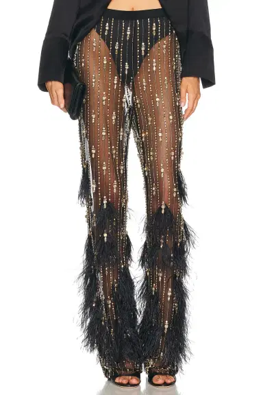 Lapointe Deco Stripe Embroidery Flare Pant | Thumbnail 1 Lapointe Deco Stripe Embroidery Flare Pant | Thumbnail 1