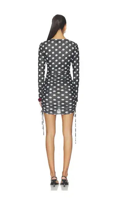 One Teaspoon Polka Darling Sheer Mesh Ruched Mini Dress | Thumbnail 3 One Teaspoon Polka Darling Sheer Mesh Ruched Mini Dress | Thumbnail 3