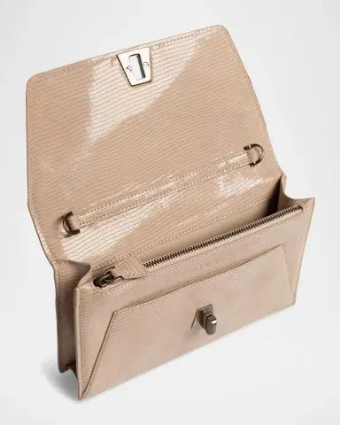 Akris Anouk Lizard-Print Clutch Bag w/ Chain | Thumbnail 2 Akris Anouk Lizard-Print Clutch Bag w/ Chain | Thumbnail 2