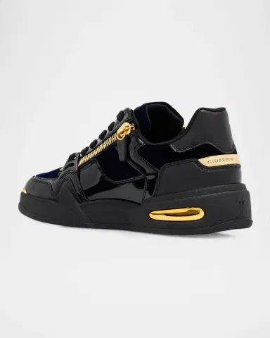 Giuseppe Zanotti Men's Ghost Velvet and Leather Fashion Sneakers | Thumbnail 3 Giuseppe Zanotti Men's Ghost Velvet and Leather Fashion Sneakers | Thumbnail 3