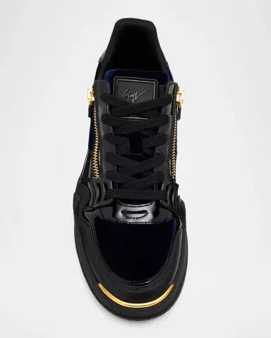 Giuseppe Zanotti Men's Ghost Velvet and Leather Fashion Sneakers | Thumbnail 5 Giuseppe Zanotti Men's Ghost Velvet and Leather Fashion Sneakers | Thumbnail 5