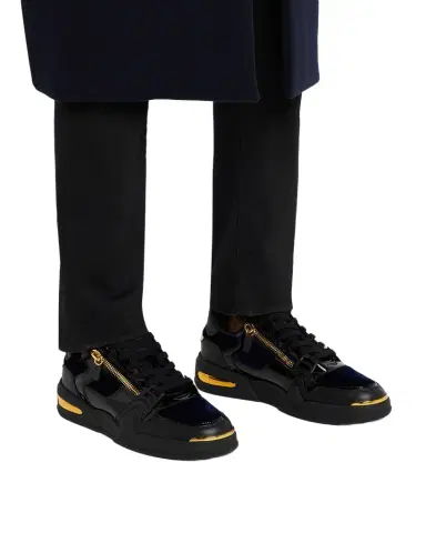 Giuseppe Zanotti Men's Ghost Velvet and Leather Fashion Sneakers | Thumbnail 1 Giuseppe Zanotti Men's Ghost Velvet and Leather Fashion Sneakers | Thumbnail 1