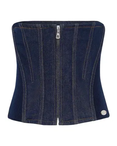 Jean Paul Gaultier Zip-Front Denim Corset | Thumbnail 1 Jean Paul Gaultier Zip-Front Denim Corset | Thumbnail 1