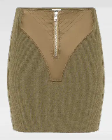 Jean Paul Gaultier Merino Wool Rib Trompe L 'oeil Zip Mini Skirt | Thumbnail 2 Jean Paul Gaultier Merino Wool Rib Trompe L 'oeil Zip Mini Skirt | Thumbnail 2