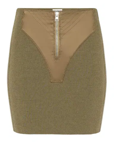 Jean Paul Gaultier Merino Wool Rib Trompe L 'oeil Zip Mini Skirt | Thumbnail 1 Jean Paul Gaultier Merino Wool Rib Trompe L 'oeil Zip Mini Skirt | Thumbnail 1
