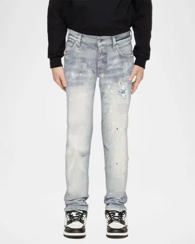 PURPLE Boy's Paint Blowout Skinny Jeans, Size 4-12 | Thumbnail 2 PURPLE Boy's Paint Blowout Skinny Jeans, Size 4-12 | Thumbnail 2