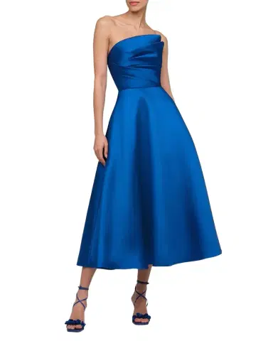 Theia Salem Pleated Strapless Cocktail Dress | Thumbnail 1 Theia Salem Pleated Strapless Cocktail Dress | Thumbnail 1