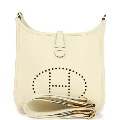 HERMÈS Hermes Evelyne 23 Cream Clemence Gold Hardware | Thumbnail 1 HERMÈS Hermes Evelyne 23 Cream Clemence Gold Hardware | Thumbnail 1