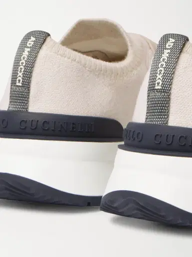 Brunello Cucinelli Suede-Trimmed Stretch-Knit Sneakers | Thumbnail 5 Brunello Cucinelli Suede-Trimmed Stretch-Knit Sneakers | Thumbnail 5