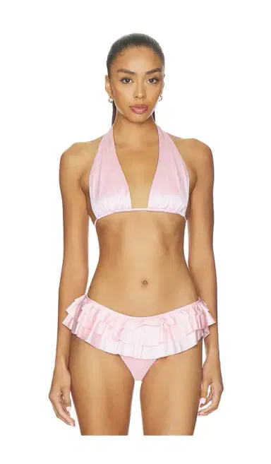 Skims Satin Swim Plunge Bikini Top | Thumbnail 1 Skims Satin Swim Plunge Bikini Top | Thumbnail 1