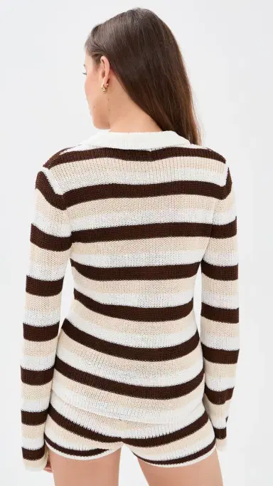 SEVEN WONDERS Benson Knit Top Chocolate/White L | Thumbnail 3 SEVEN WONDERS Benson Knit Top Chocolate/White L | Thumbnail 3