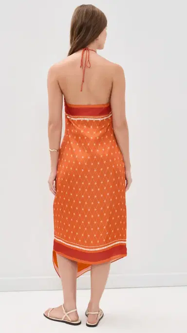 Shani Shemer Athena Midi Dress Orange osaic Print | Thumbnail 3 Shani Shemer Athena Midi Dress Orange osaic Print | Thumbnail 3