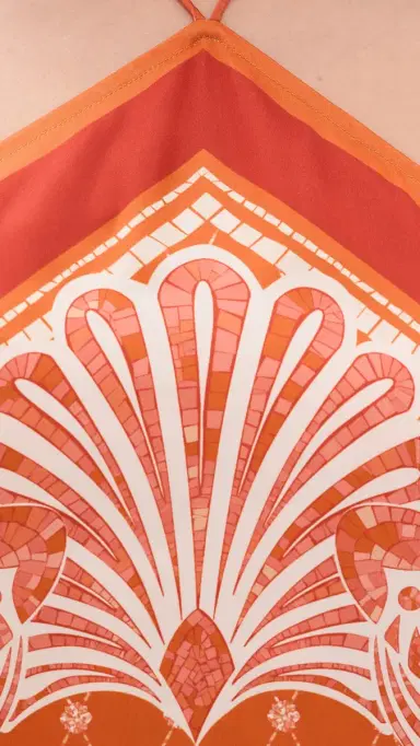 Shani Shemer Athena Midi Dress Orange osaic Print | Thumbnail 6 Shani Shemer Athena Midi Dress Orange osaic Print | Thumbnail 6