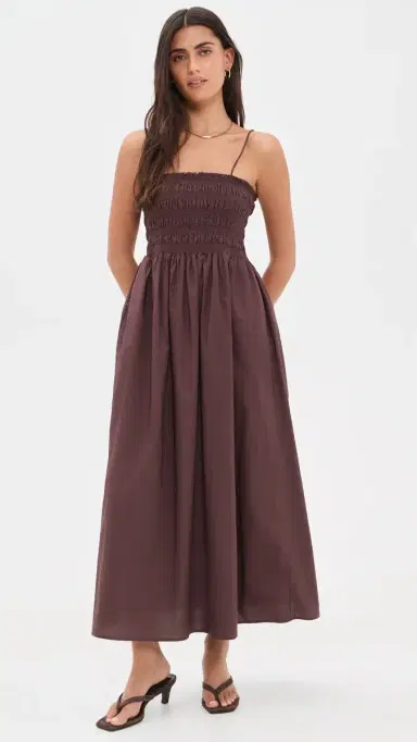Z Supply Cornelia Poplin Midi Dress Chocolate Cherry | Thumbnail 5 Z Supply Cornelia Poplin Midi Dress Chocolate Cherry | Thumbnail 5