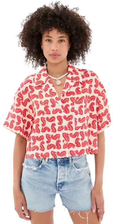 Staud Daya Linen Top Seahorse Cream | Thumbnail 1 Staud Daya Linen Top Seahorse Cream | Thumbnail 1