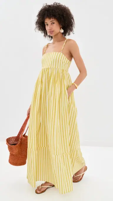 English Factory Striped Maxi Dress Yellow Stripe | Thumbnail 6 English Factory Striped Maxi Dress Yellow Stripe | Thumbnail 6