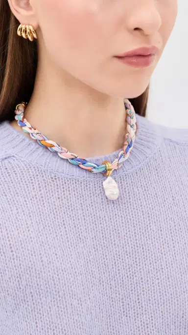 Lizzie Fortunato Woven Collar Necklace Multi One Size | Thumbnail 3 Lizzie Fortunato Woven Collar Necklace Multi One Size | Thumbnail 3