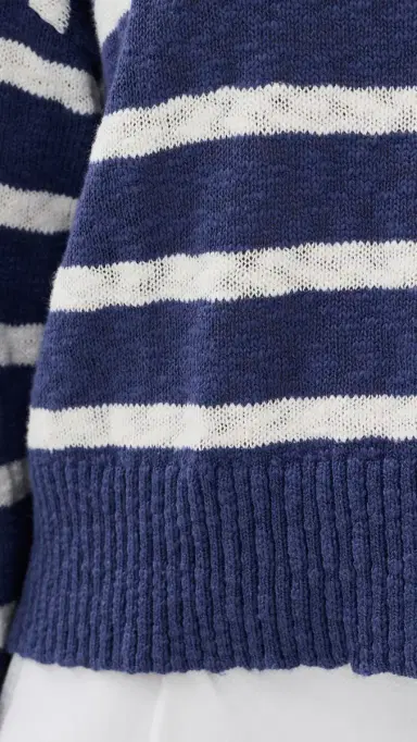 Marine Layer eabreeze Crew Neck Sweater Navy/White tripe | Thumbnail 6 Marine Layer eabreeze Crew Neck Sweater Navy/White tripe | Thumbnail 6