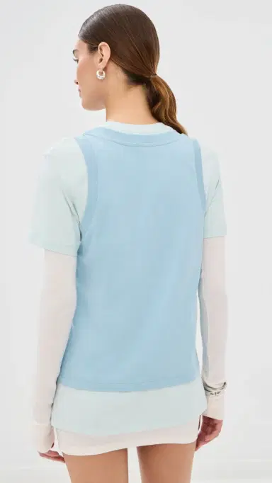 WARDROBE.NYC WARDROBE. NYC ayered Tee Mini Dress Dove/Vapor/Powder | Thumbnail 3 WARDROBE.NYC WARDROBE. NYC ayered Tee Mini Dress Dove/Vapor/Powder | Thumbnail 3