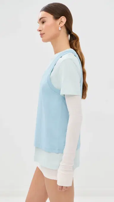 WARDROBE.NYC WARDROBE. NYC ayered Tee Mini Dress Dove/Vapor/Powder | Thumbnail 4 WARDROBE.NYC WARDROBE. NYC ayered Tee Mini Dress Dove/Vapor/Powder | Thumbnail 4