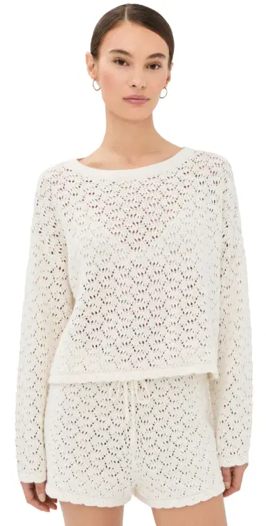 Sablyn Rosie Cropped Pullover Gardenia | Thumbnail 1 Sablyn Rosie Cropped Pullover Gardenia | Thumbnail 1