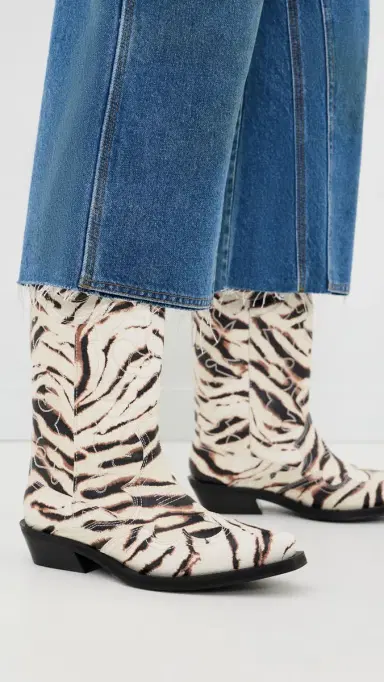 Ganni Embroidered Zebra Western Boots | Thumbnail 3 Ganni Embroidered Zebra Western Boots | Thumbnail 3
