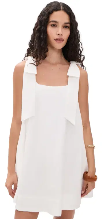 English Factory Bow Sleeveless Mini Dress White | Thumbnail 1 English Factory Bow Sleeveless Mini Dress White | Thumbnail 1