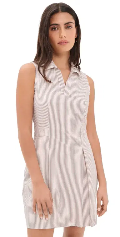 Rhone Saltaire Dress Taupe Stripe | Thumbnail 1 Rhone Saltaire Dress Taupe Stripe | Thumbnail 1