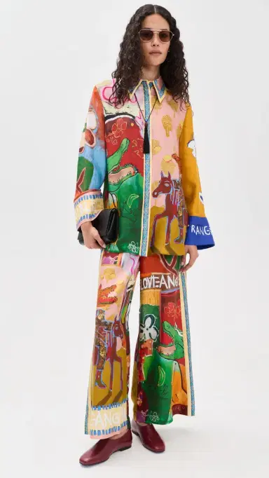 ALÉMAIS Mlak Silk Button Down Shirt Multi | Thumbnail 5 ALÉMAIS Mlak Silk Button Down Shirt Multi | Thumbnail 5