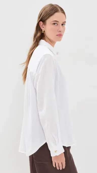 Marine Layer Jane Relaxed Double Cloth Shirt White | Thumbnail 4 Marine Layer Jane Relaxed Double Cloth Shirt White | Thumbnail 4