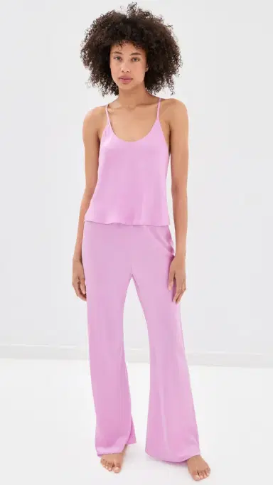 Lunya Washable Silk Bias Camisole Pant Pajamas Set Lilac Bloom M | Thumbnail 2 Lunya Washable Silk Bias Camisole Pant Pajamas Set Lilac Bloom M | Thumbnail 2