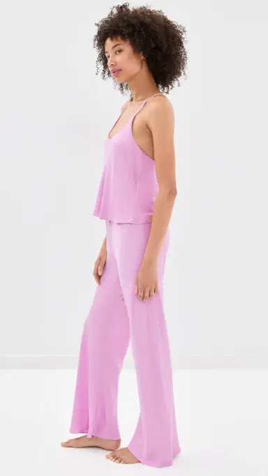Lunya Washable Silk Bias Camisole Pant Pajamas Set Lilac Bloom M | Thumbnail 4 Lunya Washable Silk Bias Camisole Pant Pajamas Set Lilac Bloom M | Thumbnail 4