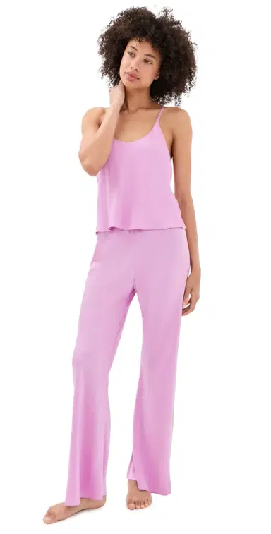 Lunya Washable Silk Bias Camisole Pant Pajamas Set Lilac Bloom M | Thumbnail 1 Lunya Washable Silk Bias Camisole Pant Pajamas Set Lilac Bloom M | Thumbnail 1