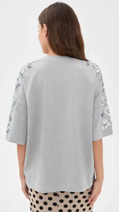 ESSENTIEL ANTWERP Jangoo Embroidered T-Shirt Silver Lining | Thumbnail 3 ESSENTIEL ANTWERP Jangoo Embroidered T-Shirt Silver Lining | Thumbnail 3
